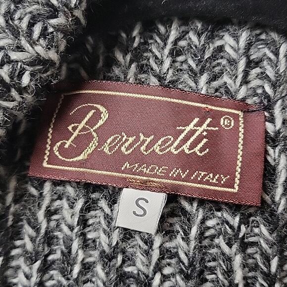Berretti Cardigan Wool Blend Sweater Fringe Detail Tie Front Womens Small - Picture 4 of 9